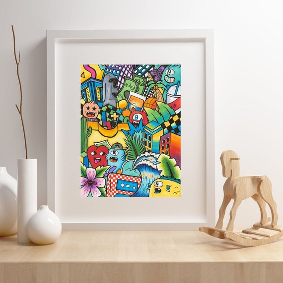 Kids Room Comics Wall Art Colorful Canvas Art Boys Bedroom Etsy