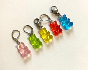 Gummy Bear snag free stitch markers | progress keeper | progress markers | crochet accessory | bear