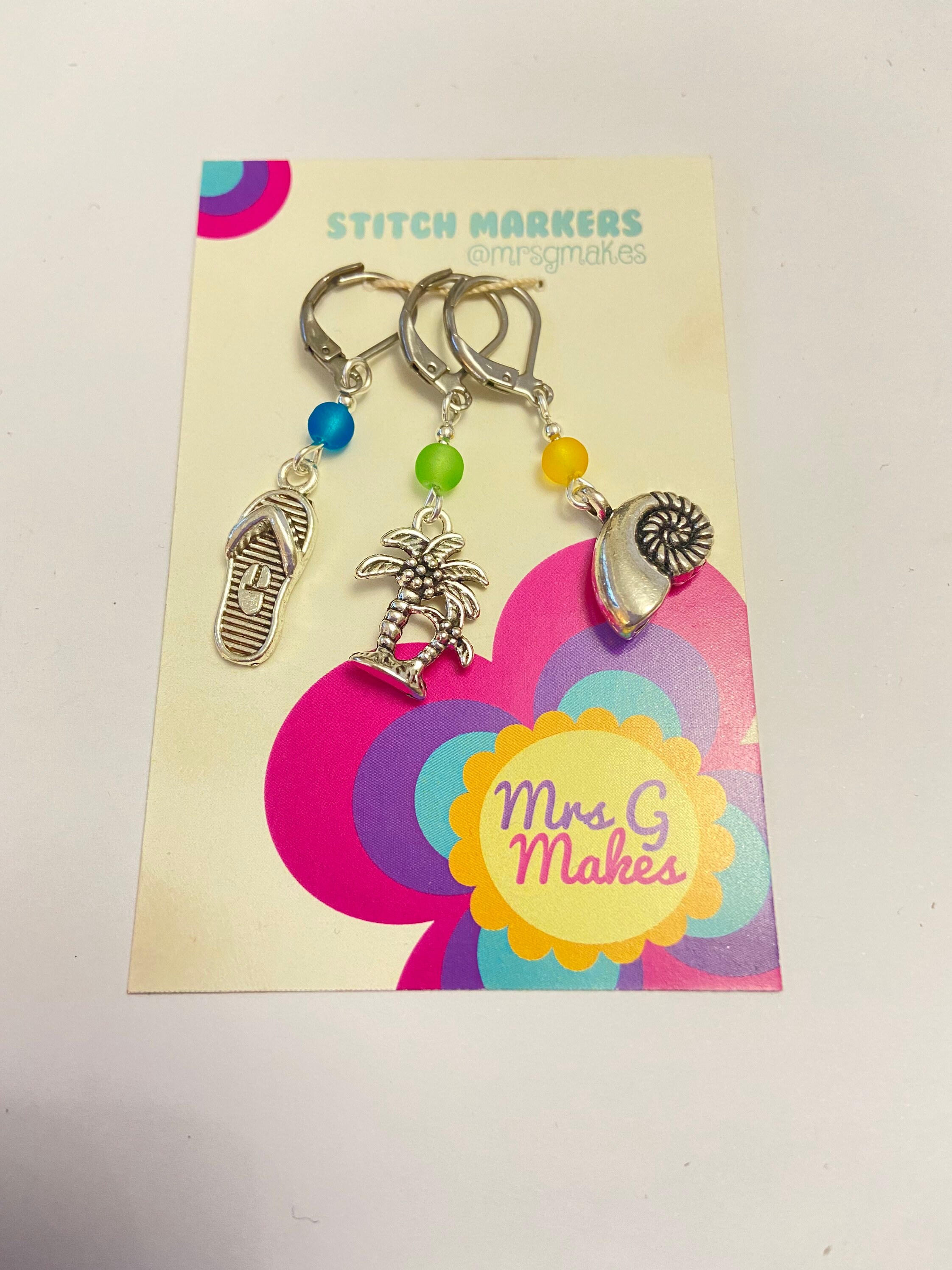 Tropical Shores snag free stitch markers | progress keeper | progress…
