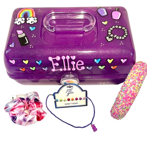 caboodle, kid makeup case, makeup organizer, makeup storage, personalized caboodle,jewelry case, cosmetic case, accessory storage, kids case