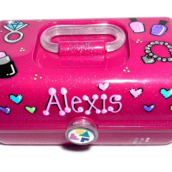 caboodle, kid makeup case, makeup organizer, makeup storage, personalized caboodle,jewelry case, cosmetic case, accessory storage, kids case