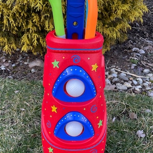 personalized kids golf clubs, kids plastic golf set, kids golf, golf toys, toy golf set, handpainted, kids golf bag, kids sport gifts