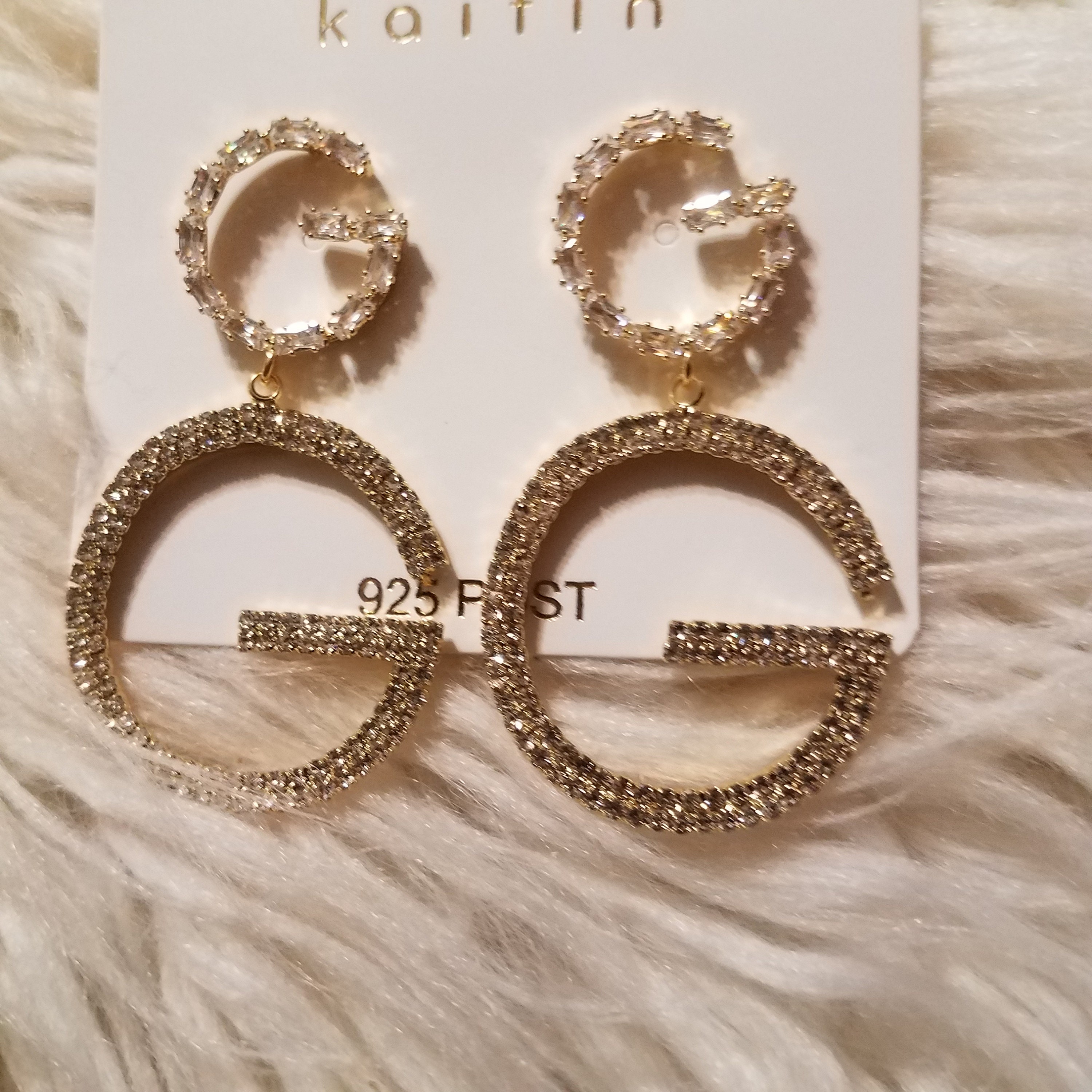 Luxury Rhinestone Letter G Earrings Classy | Etsy