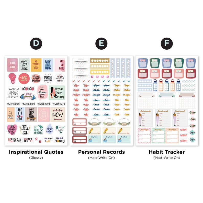 Health & Wellness Planner Stickers Set of 366 Stickers 6 - Etsy