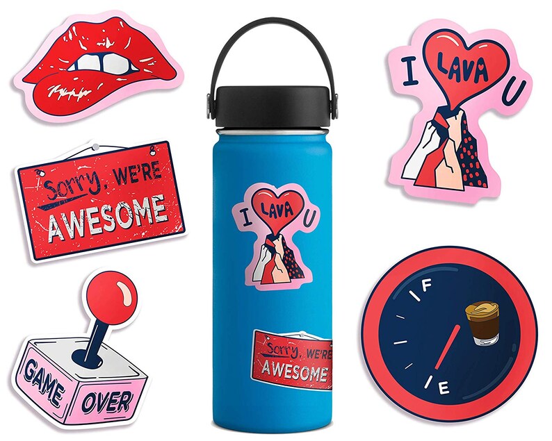 cute pink aesthetic vsco stickers for water bottles 5 pack etsy