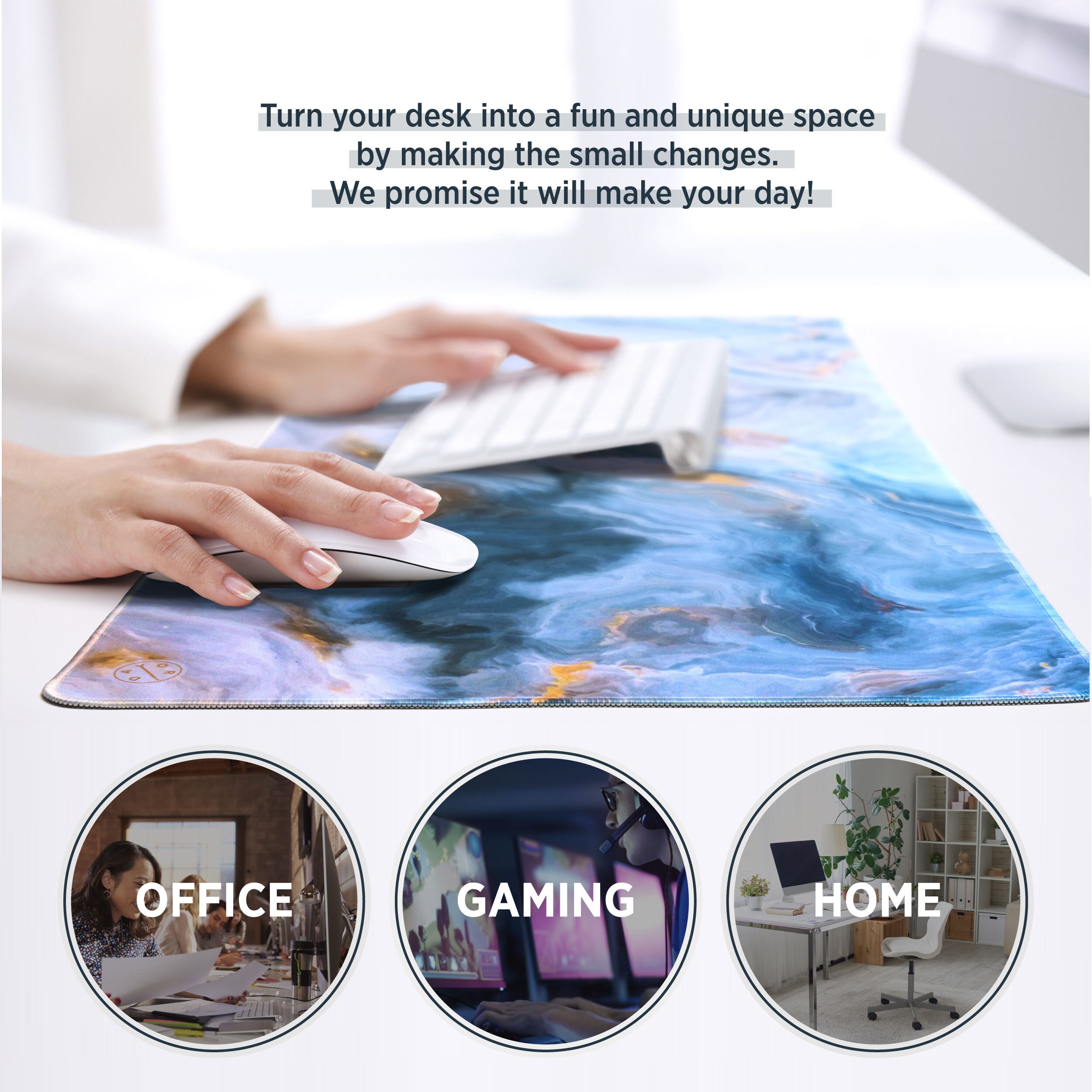 XXL Extended Gaming Mouse Pad 35.4x15.7 Deep Blue Ocean Etsy