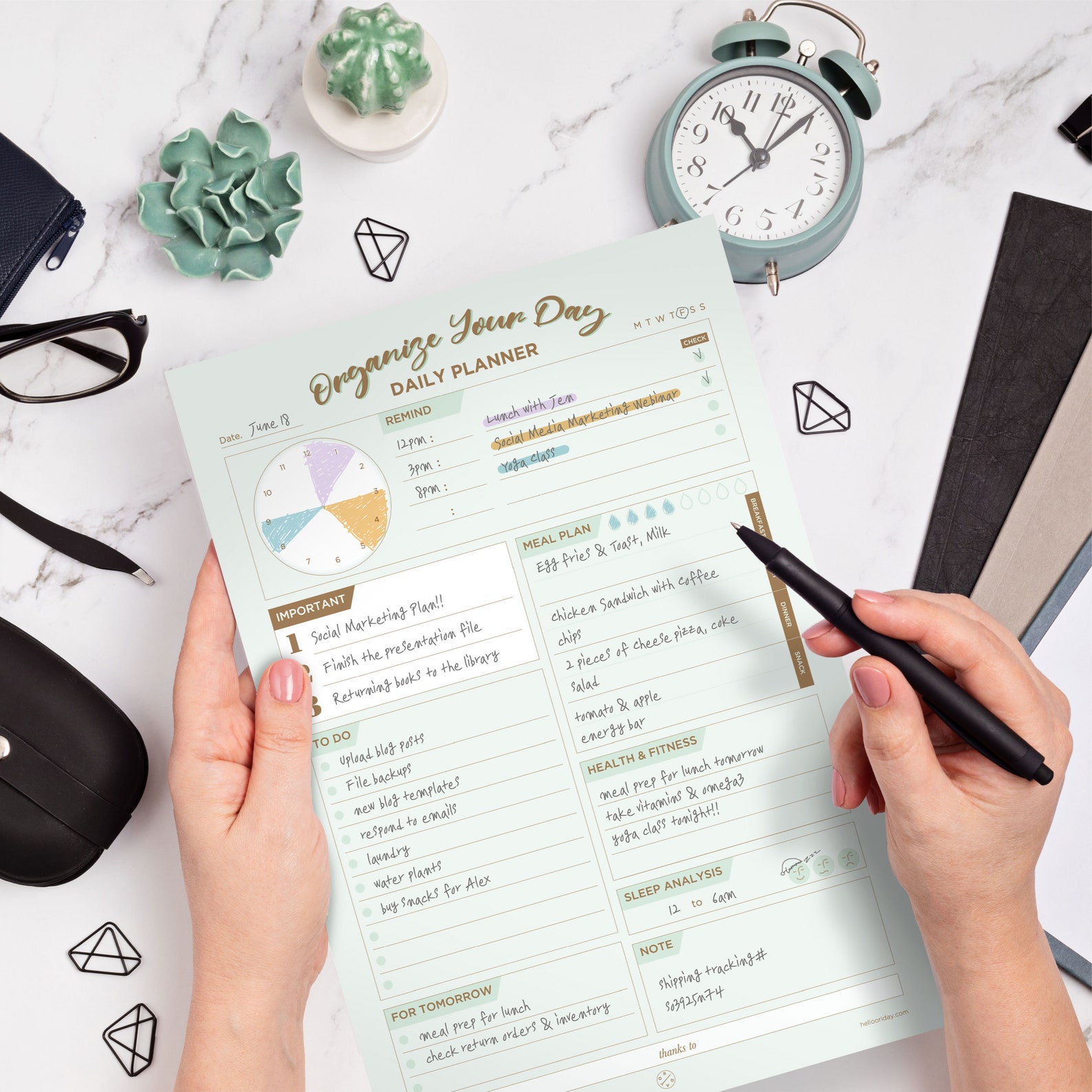 Oriday Daily Planner Tearoff Pad 52 Undated 6x9 to Do List Etsy