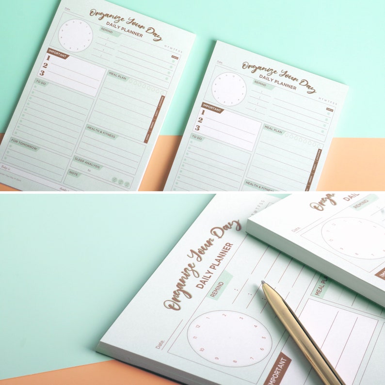Oriday Daily Planner Tear-off Pad, 52 Undated 6x9 to Do List Notepad ...
