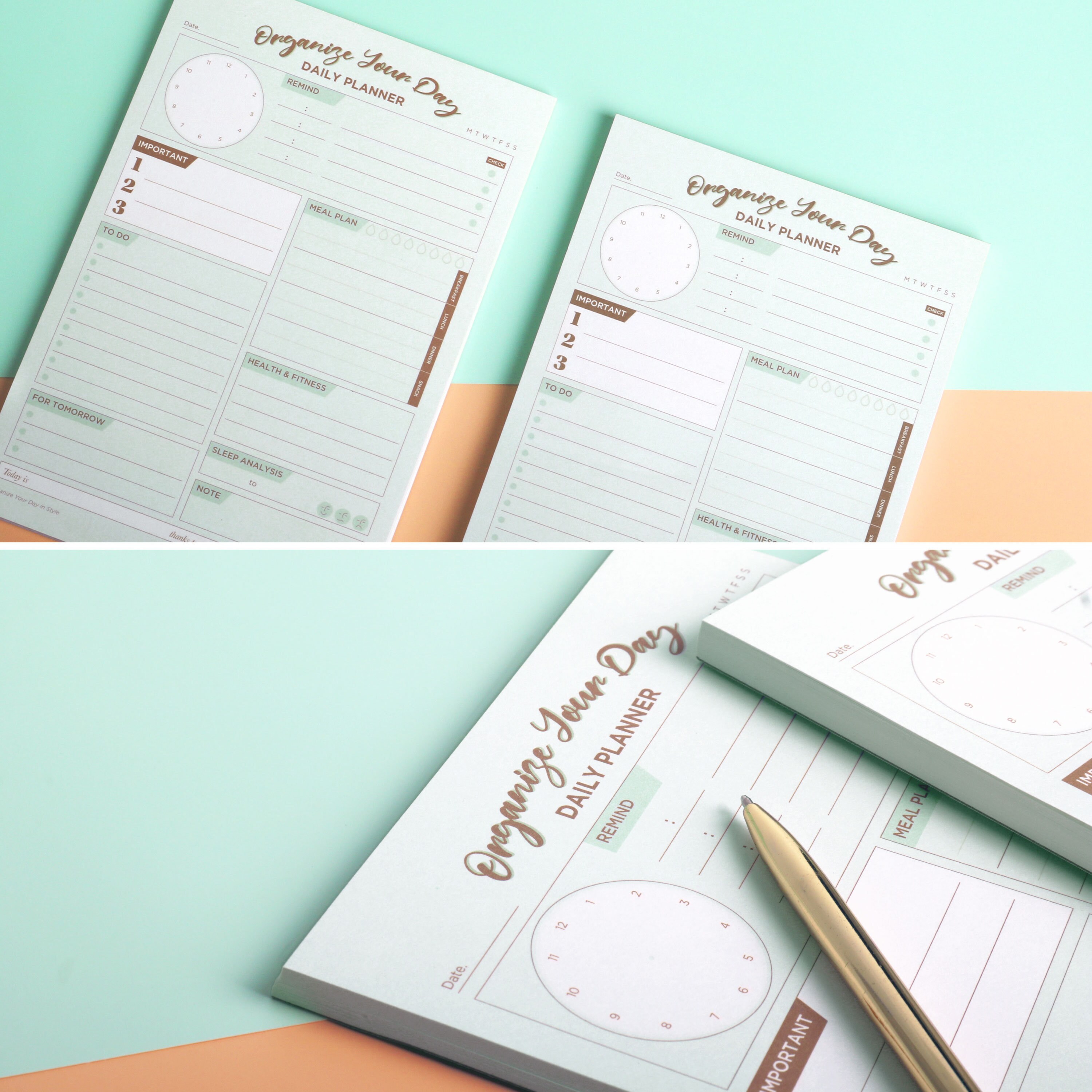 Oriday Daily Planner TearOff Pad 52 Undated 6x9 To Do List Etsy