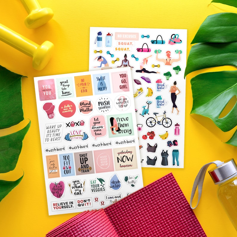 Health & Wellness Planner Stickers Set of 366 Stickers 6 - Etsy