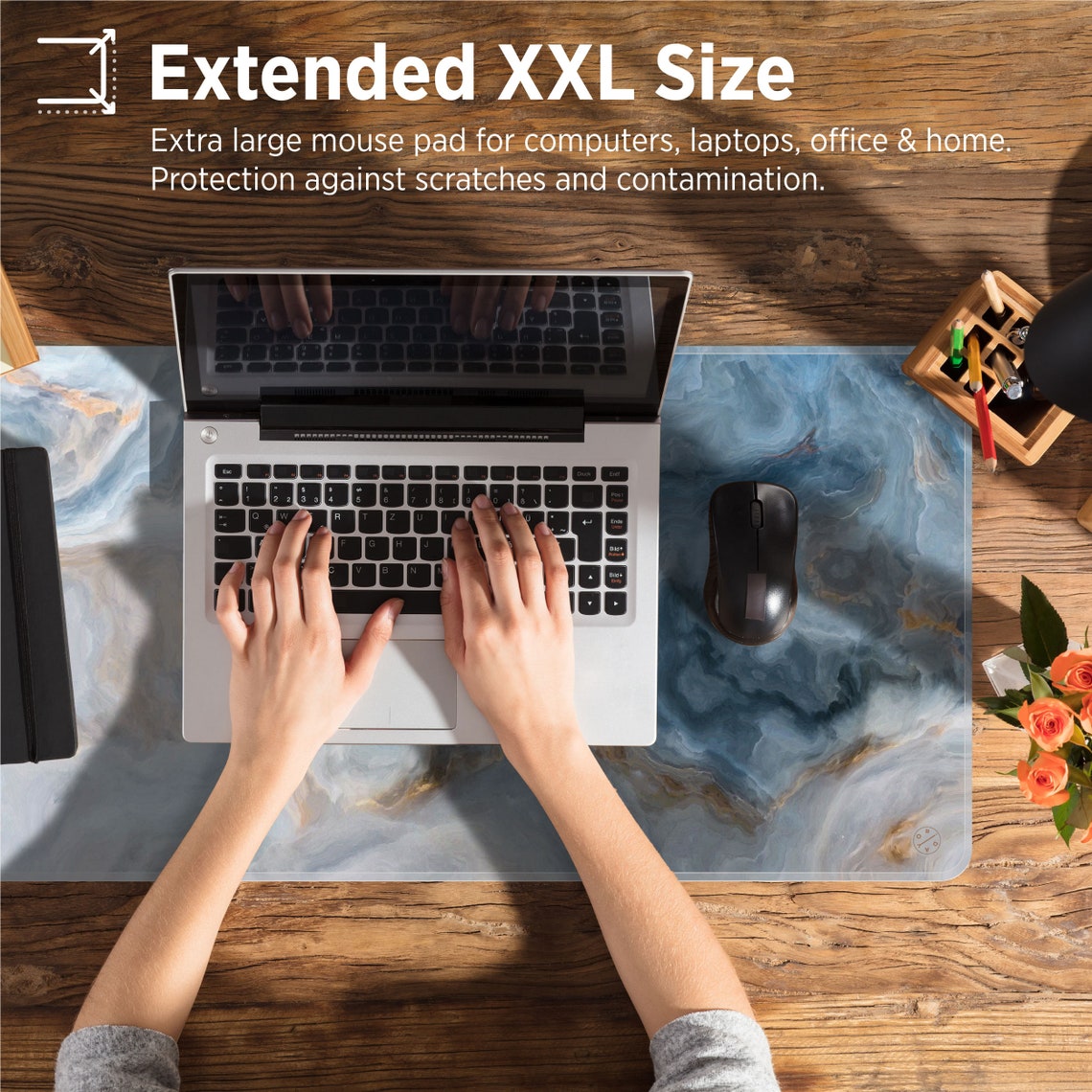 XXL Extended Gaming Mouse Pad 35.4x15.7 Deep Blue Ocean Etsy