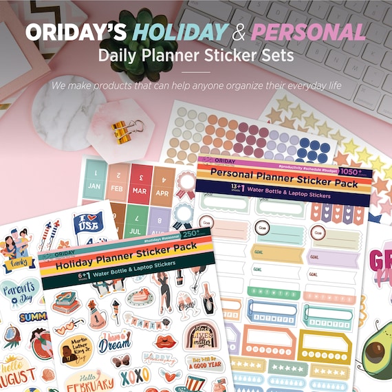 Happy Holiday Seasonal Planner Stickers 500 Cute Stickers, Monthly