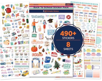Teacher Planner Stickers Back to School Themed Planning Sticker Accessories for Student, Educators, homeschoolers, Women, Productivity