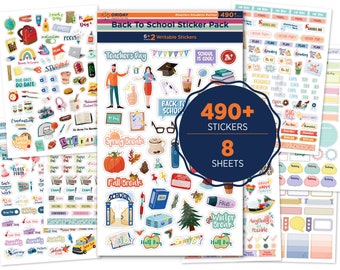 Teacher Planner Stickers Back to School Themed Planning Sticker Accessories for Student, Educators, homeschoolers, Women, Productivity