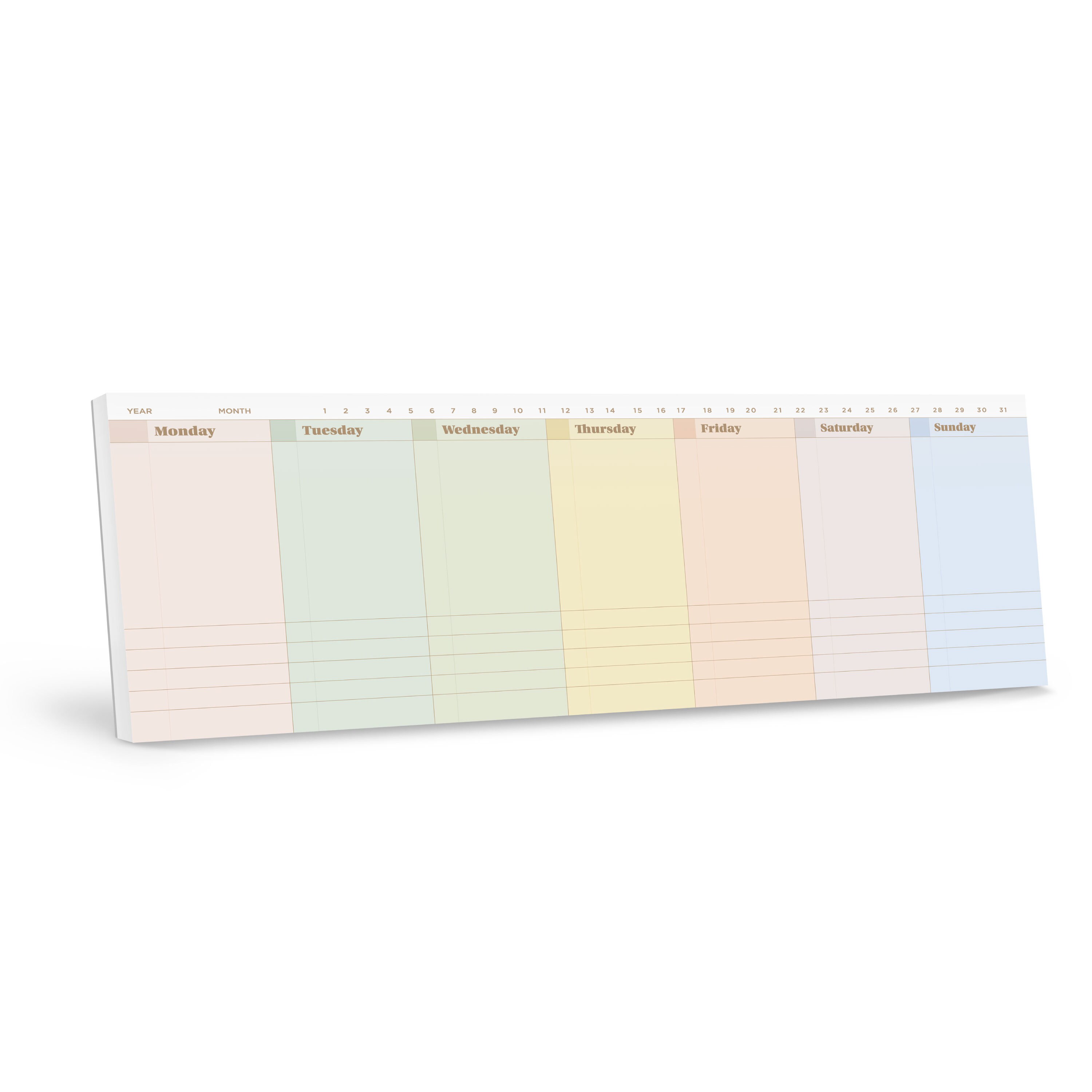 Oriday Weekly Calendar Planner Notepad Tear off Pad (rainbow) - Etsy