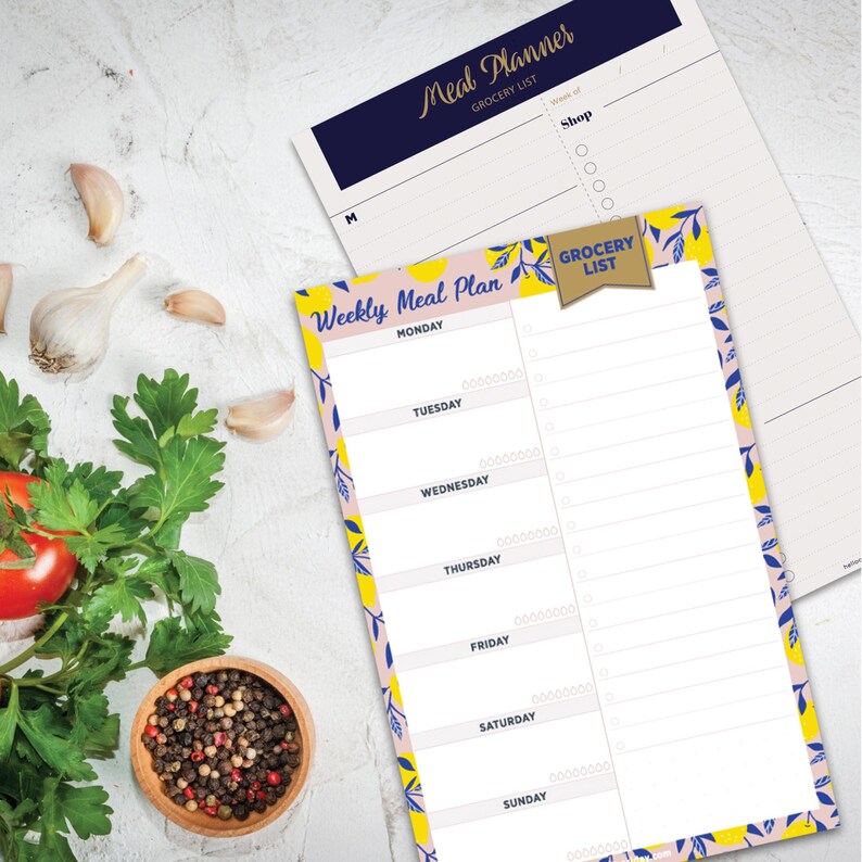 Easy to Use Meal Planner Notepad