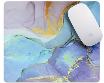Mouse Pad Custom - Purple Ocean | Unique and Personalized Marbling Design for Work, Home Office Decor