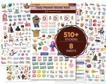 Cute Daily Planner Sticker Sheet Agenda Journal Budget Stickers Supplies The Happy Planner School Calendar Accessories Women Book