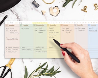 college assignment organizer Oriday Weekly Calendar Planner Notepad Tear Off Pad (Rainbow)