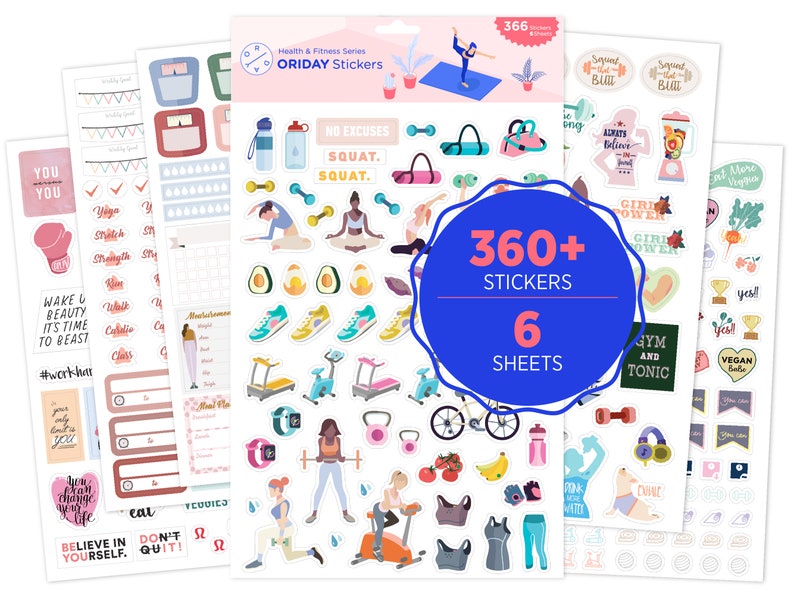 Health &amp; Wellness Planner Stickers Set of 366 Stickers 6 - Etsy