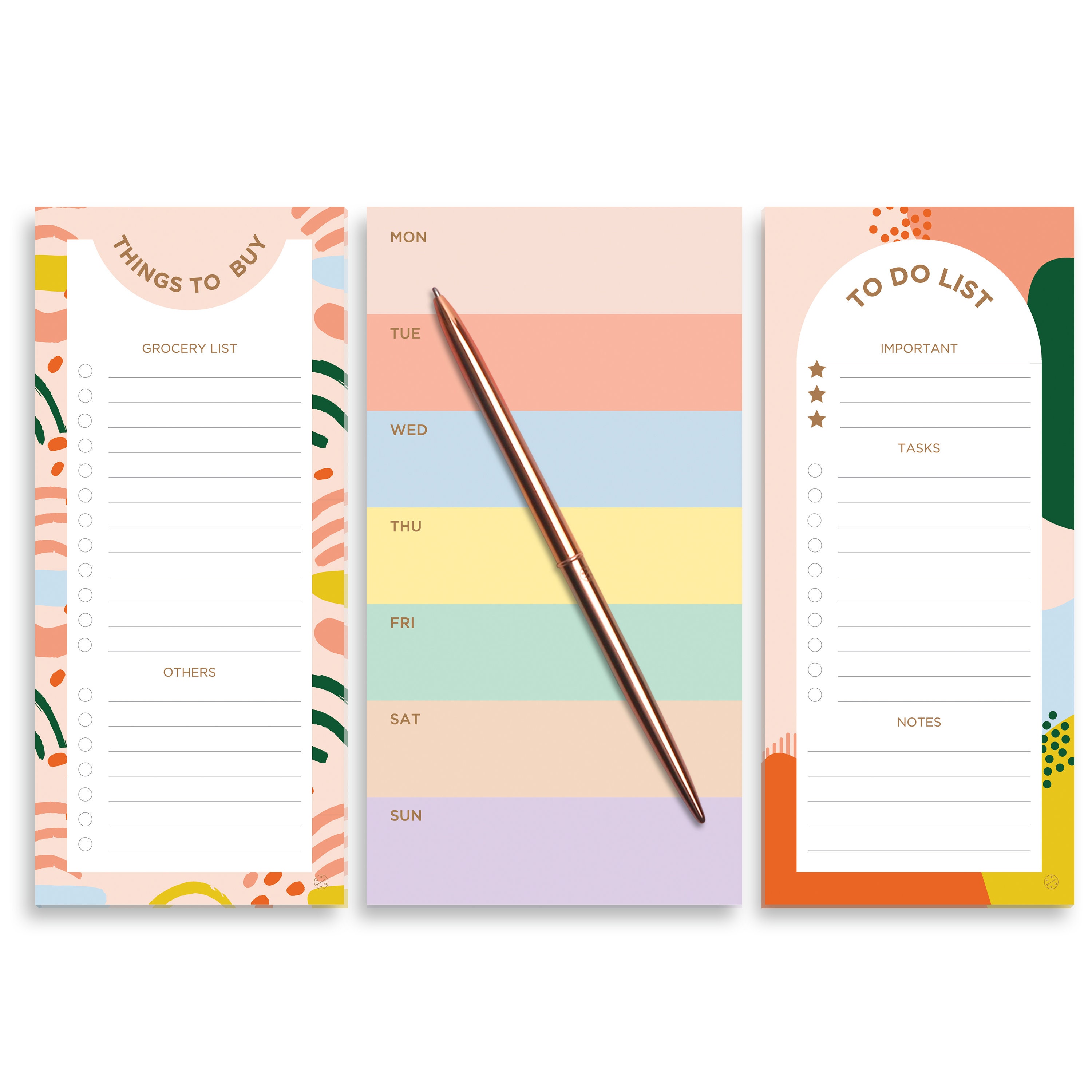 Organizer Pads Set To Do List Notepad Work Checklist Etsy