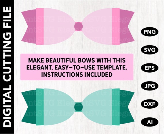 Download Free Diy Cute Double Bow Template Cricut Cut File Svg Silhouette Etsy SVG Cut Files