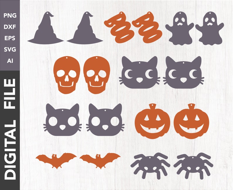 Download DIY Halloween Earring Template Bundle Cricut Cut File SVG ...