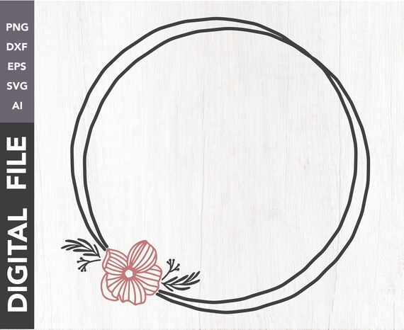 Download Free Minimalist Floral Wreath Svg Cricut Cut File Silhouette Dxf Etsy SVG Cut Files