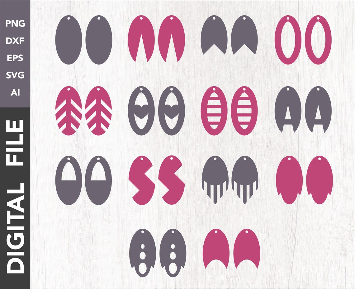 Download DIY Boho Oval Earring Template Bundle Cricut Cut File SVG ...