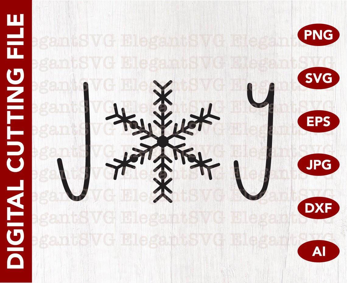 Download Joy Snowflake SVG Cricut Cut File Silhouette Download Clip | Etsy