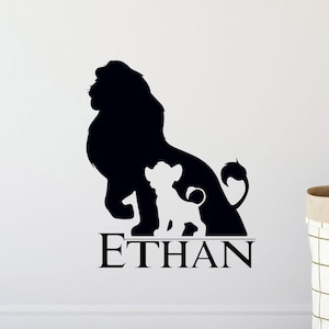 Personalized Lion King Wall Decal Simba Custom Name Poster Boy Sign Disney Quote Vinyl Sticker Gift Kids Room Decor Playroom Wall Art 1008