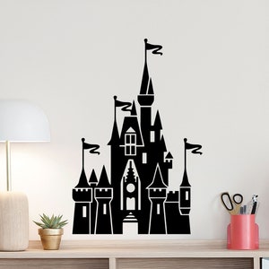 Disney Castle Wall Decal Walt Disney Poster Disneyland Sign Baby Nursery Vinyl Sticker Kids Room Children Decor Playroom Wall Art 6-39
