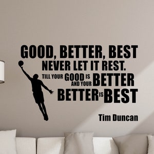 Tim Duncan Wandtattoo Zitat Basketball Poster Spieler Geschenke Zeichen Gym Removable Vinyl Aufkleber Fitness Decor Home Spielzimmer Sport Wand Kunst 5-6/6