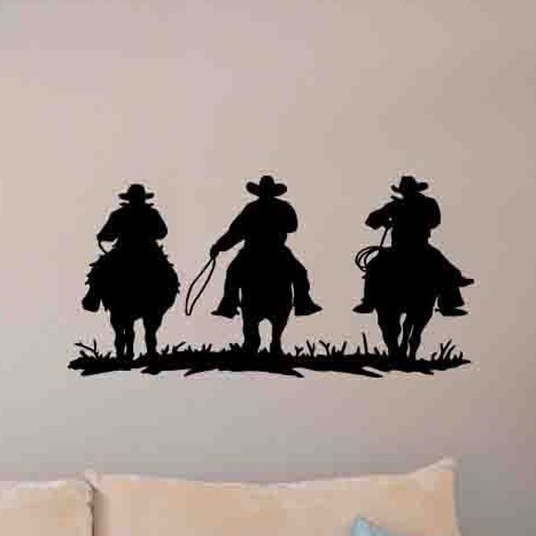 Cowboys Wall Decal Western Poster Vinyl Sticker Wild West Decor Sign Boy Gifts Kids Room Wall Decor Nursery Wall Art Home Mural 1017