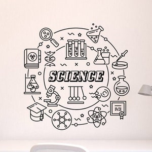 Science Stickers Science Wall Decal Classroom Wall Decor Sign Education Poster Teacher Gift School Quote Vinyl Sticker Science Wall Art 1308