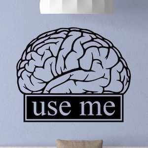Vinilo adhesivo para pared de cerebro, póster de aula, trabajo, educación, motivación, letrero de oficina, cita científica, vinilo, decoración de estudio, arte de pared de oficina escolar 7(53)
