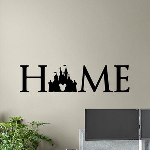 Disney Castle Home Sign Wall Calcomanía Cartel Cita Mickey Mouse Orejas Bebé Vivero Vinilo Pegatina Niños Habitación Niños Decoración Sala de Juegos Arte de la pared 6-32