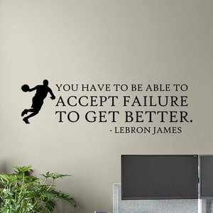 James Quote Wall Decal Basketball Poster Player Gifts Print Sign Gym Vinyl Sticker Fitness Decor Home Playroom Sport Wall Art 6m68
