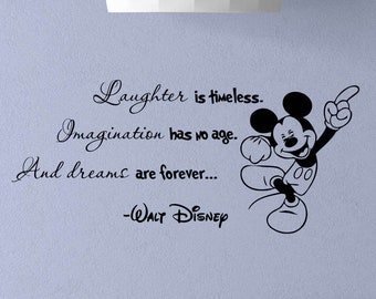 Laughter is Timeless Walt Disney Quote Mickey Mouse Vinyl Etsy