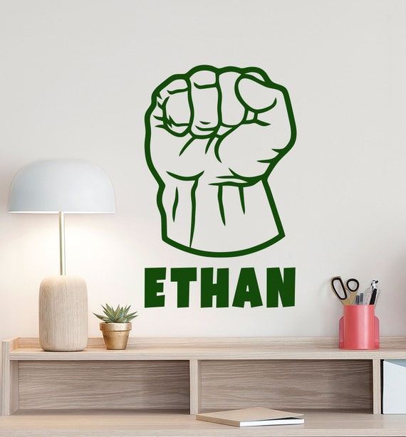 Personalized Hulk Fist Wall Decal Custom Boy Name Logo Singapore - Hulk Wall Decal With Name Personalized Hulk Fist Wall Decal Custom Boy Name Logo Singapore - Hulk Wall Decal With Name