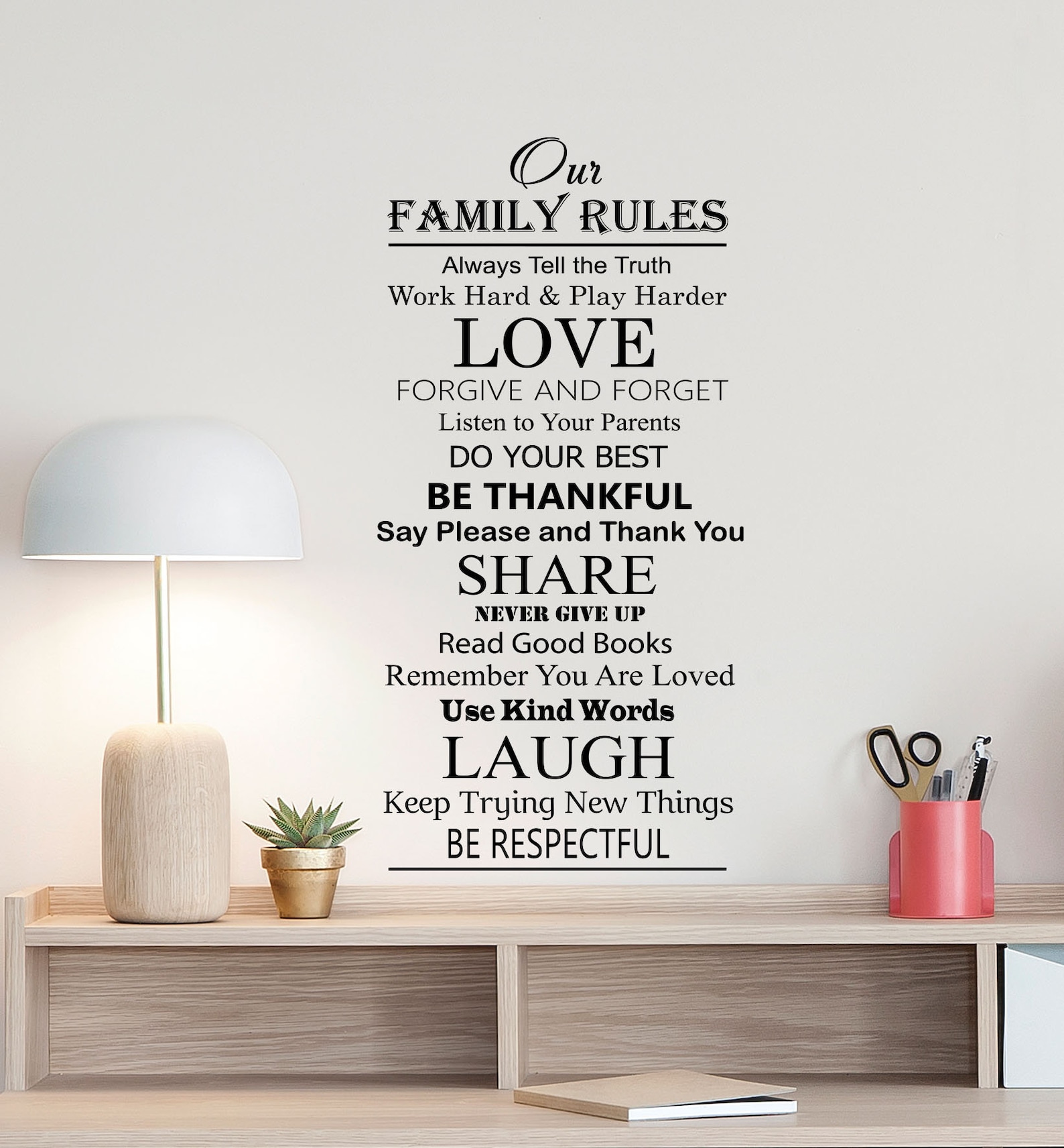 Our Family Rules Wall Decal Love Poster in This Family Sign Etsy