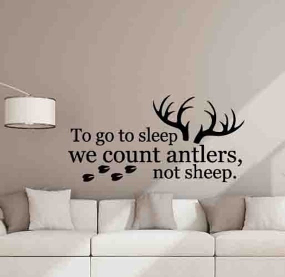 Moose Wall Decal To Go To Sleep I Count Antlers not Sheep