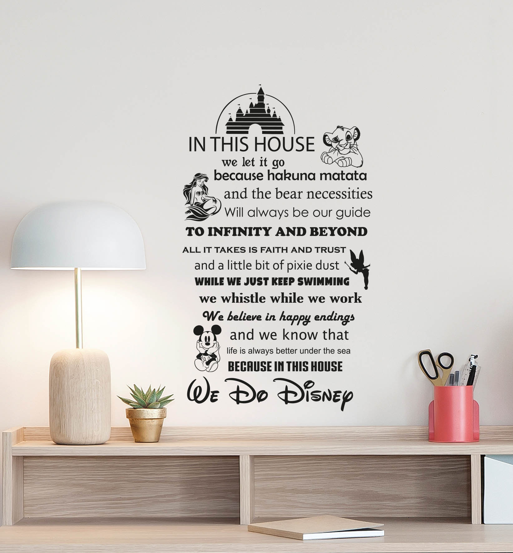 In This House We Do Disney Wall Decal Vinyl Sticker Poster Sign Quote Disney  Castle Gift Kids Room Decor Playroom Wall Art Nursery 4-15 - Etsy