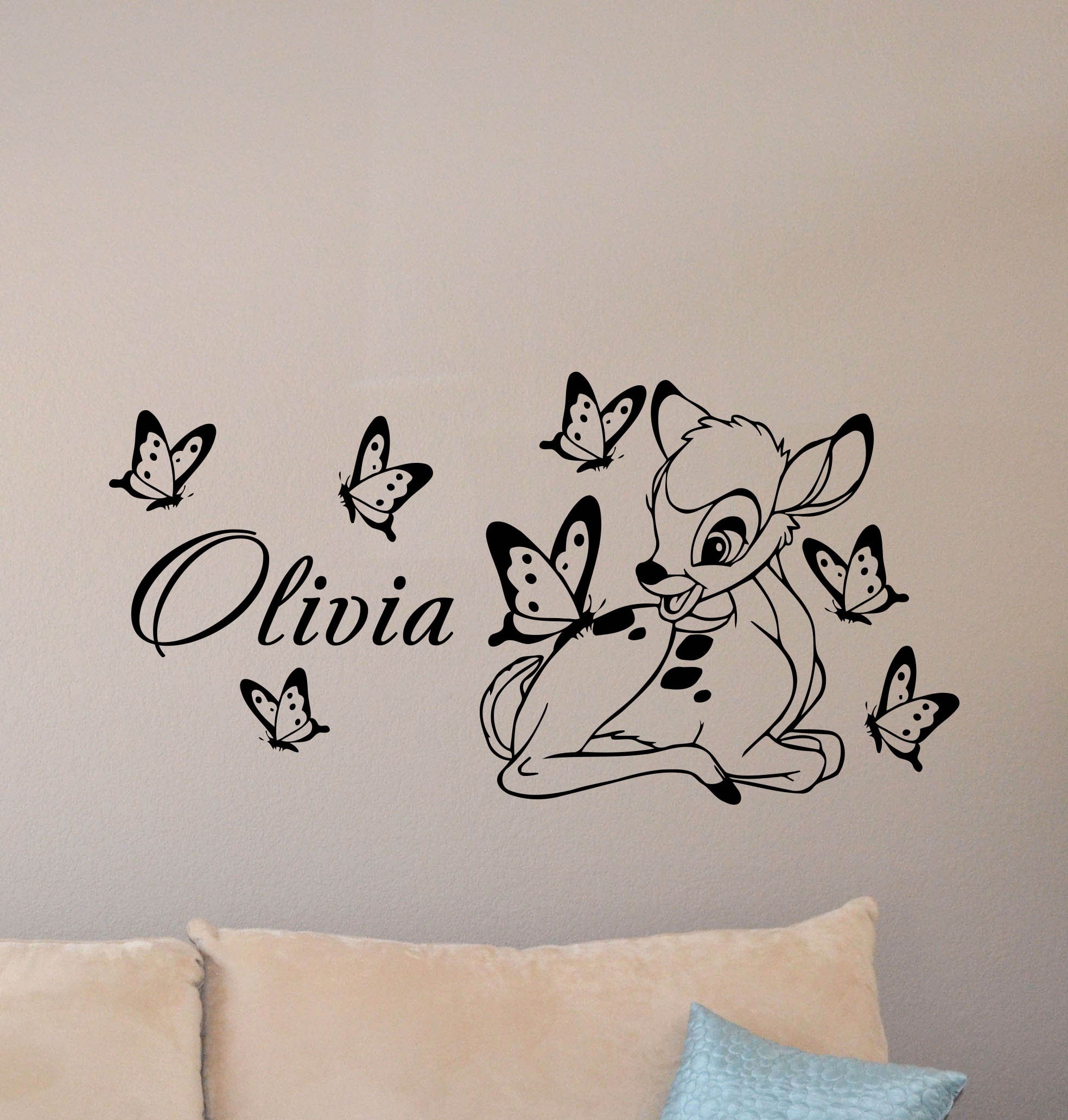 Bambi Wall Decal Personalized Baby Nursery Quote Disney Art Vinyl Gift Decor Room Hong - Sign Kong Name Child Wall Custom Sticker Poster Etsy 4-37 Playroom