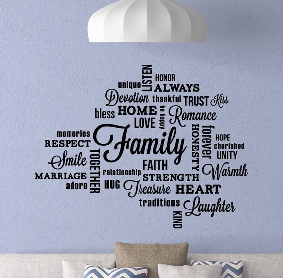 Vinilo Decorativo "Familia Y Amigos De La Fe": Decoración Para La Sala De Estar - España