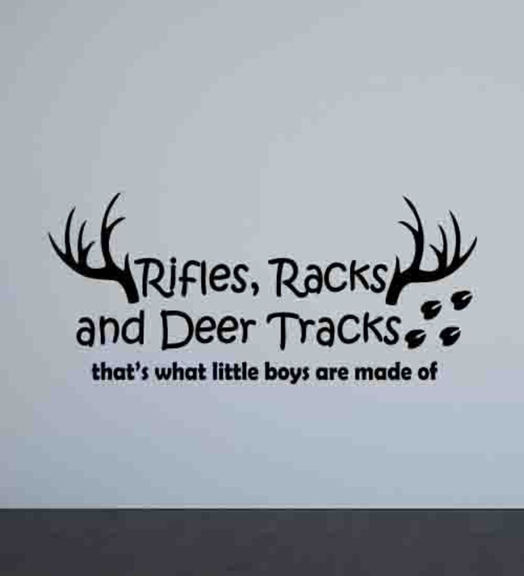 Rifles Racks and Deer Tracks Wall Decal Poster Little Boys Etsy