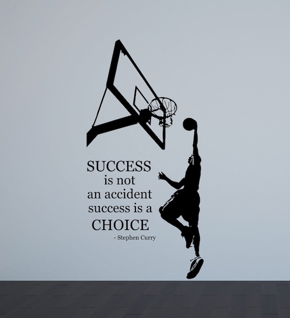 Stephen Curry Wall Decal Quote Success is Not an Accident