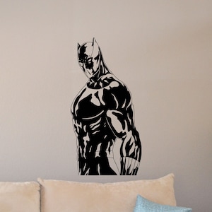Black Panther Wall Decal Sign Superhero Poster Gift Kids Bedroom Comics Decor Home Vinyl Sticker Mural Children Print Playroom Wall Art 6n51