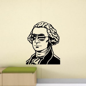 George Washington pared calcomanía vinilo pegatina bandera americana gafas decoración signo patriótico regalo arte de la pared un color sin fondo calcomanía 3269