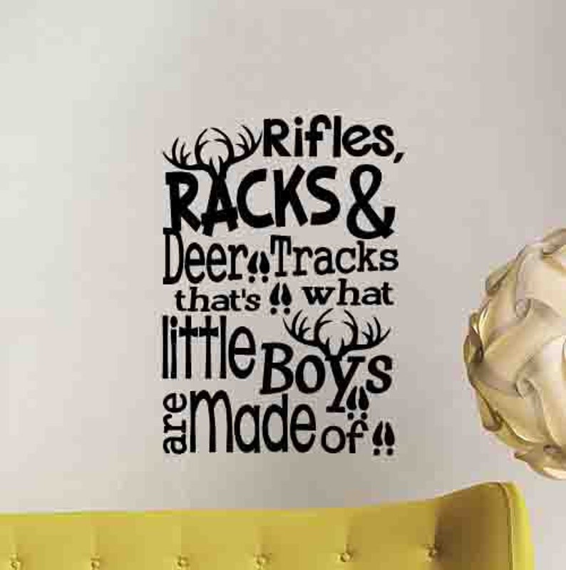 Rifles Racks and Deer Tracks Wall Decal Poster Little Boys - Etsy